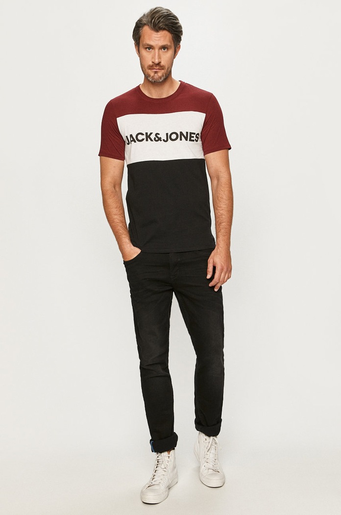 Jack & Jones - T-shirt 12173968 bordowy AA00