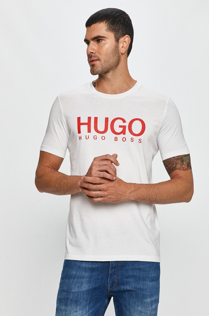 Tričko Hugo potisk bílá 50387414.NOS