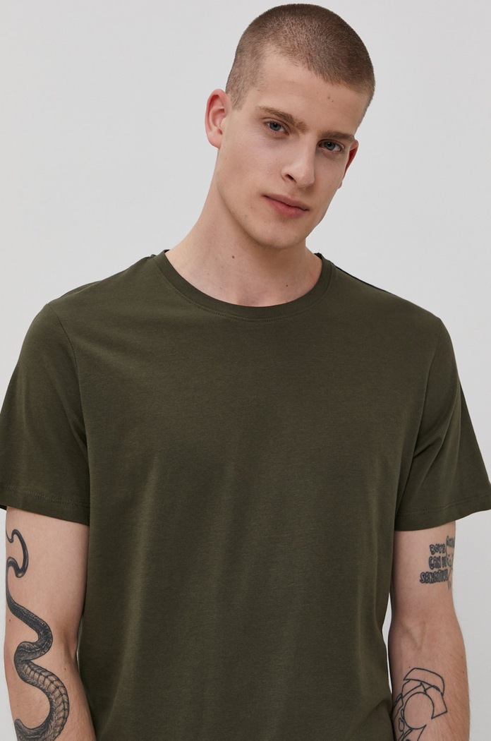 Tričko Jack & Jones hladký zelená 12113648