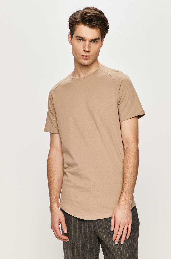 Tričko Jack & Jones hladký béžová 12164936