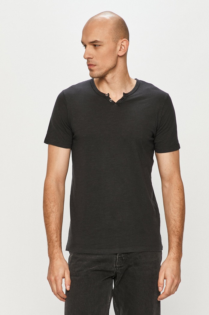 Tričko Jack & Jones jednofarebný čierna 12164972