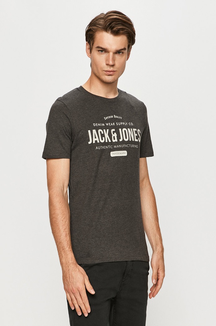 Jack & Jones - Tričko potlač sivá 12177533