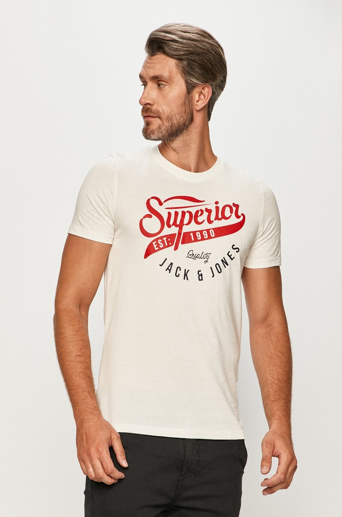Jack & Jones - Tričko potlač biela 12172368