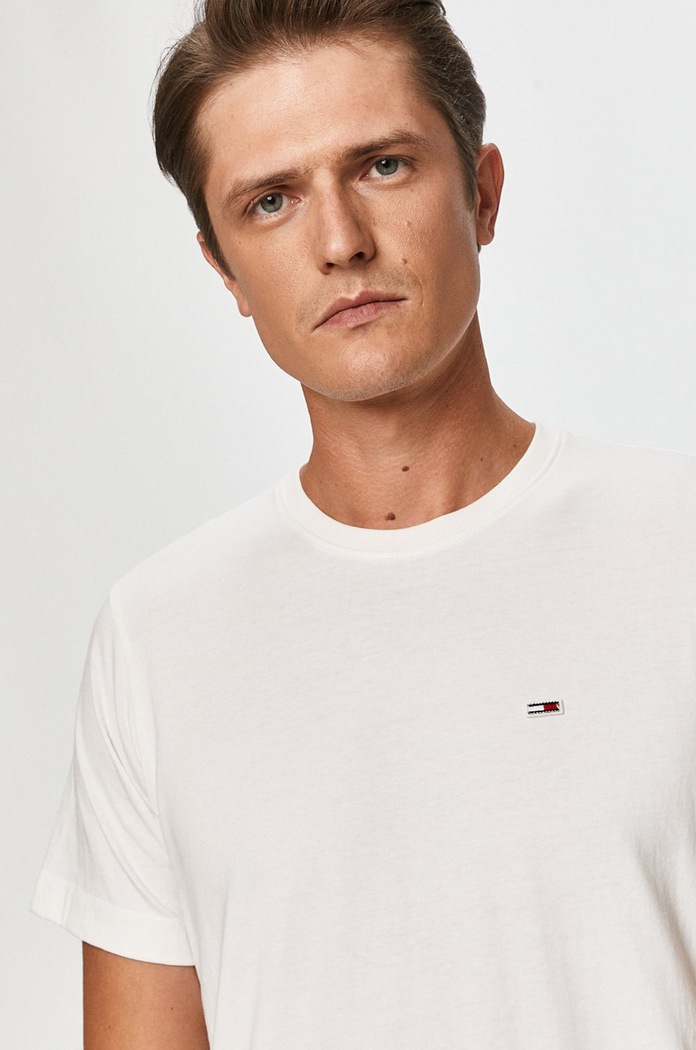 Tommy Jeans - T-shirt pamut fehér DM0DM09598.NOS