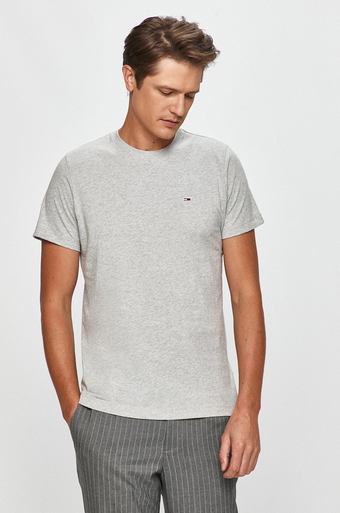 Tommy Jeans - Tričko hladký šedá DM0DM09598.NOS