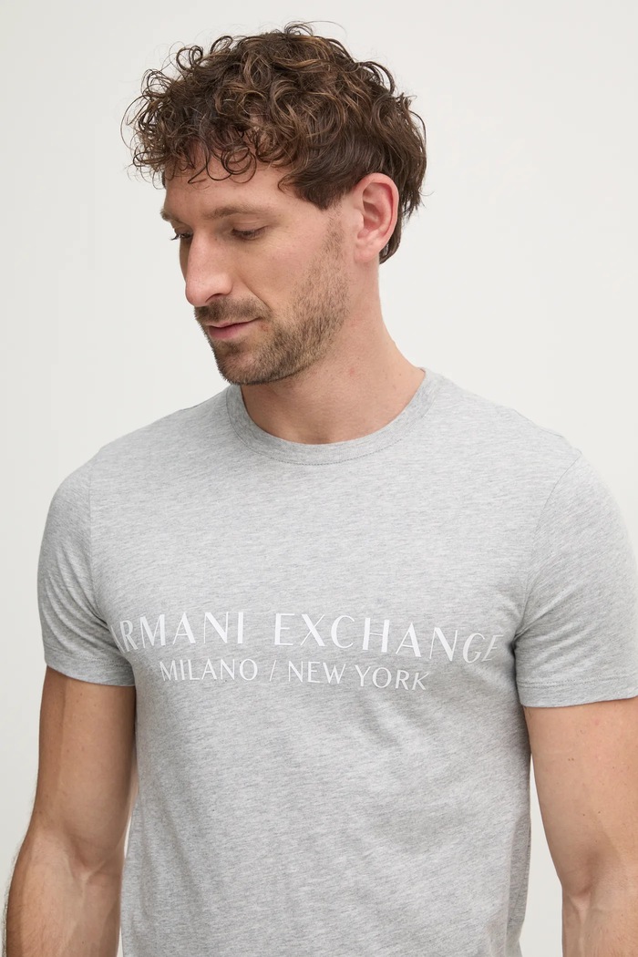 Tričko Armani Exchange kulatý šedá 8NZT72.Z8H4Z