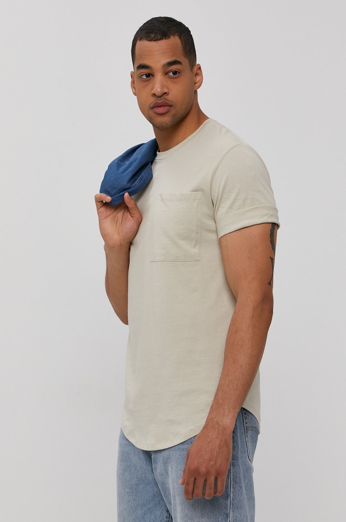 Only & Sons Tricou uni bej 22017666