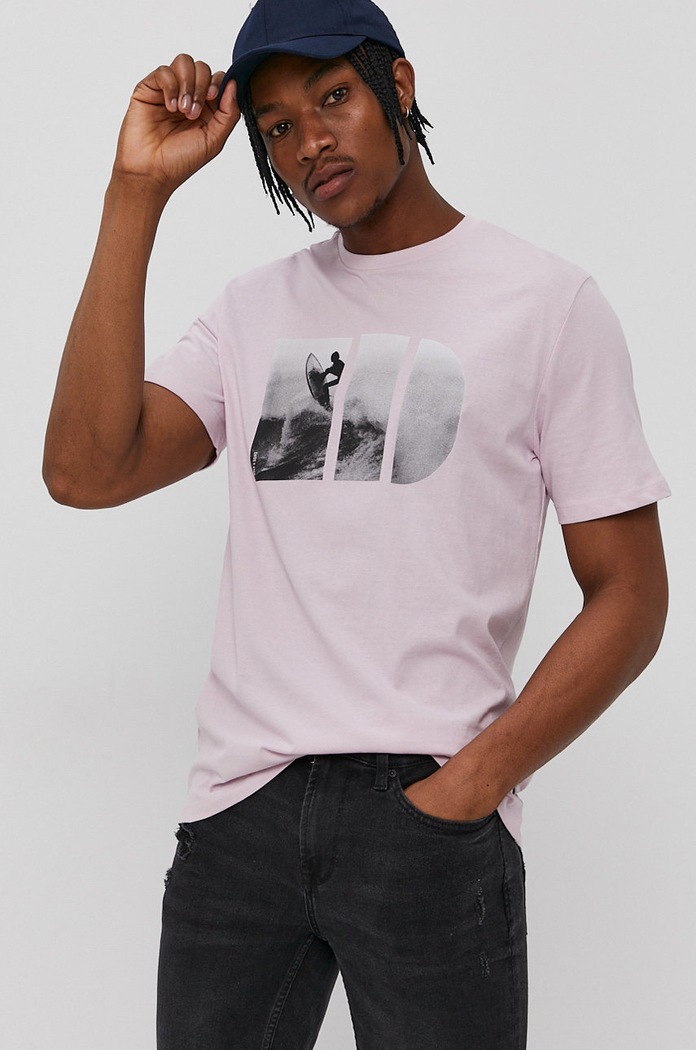 Only & Sons T-shirt nadruk różowy 22019747