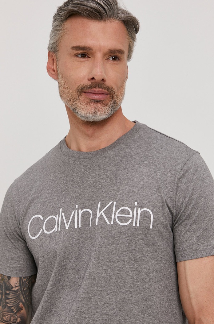 Calvin Klein - T-shirt nadruk szary K10K104063.NOS