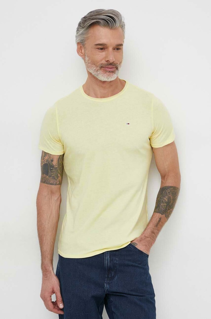 Odzież Tommy Jeans t-shirt DM0DM09586 żółty