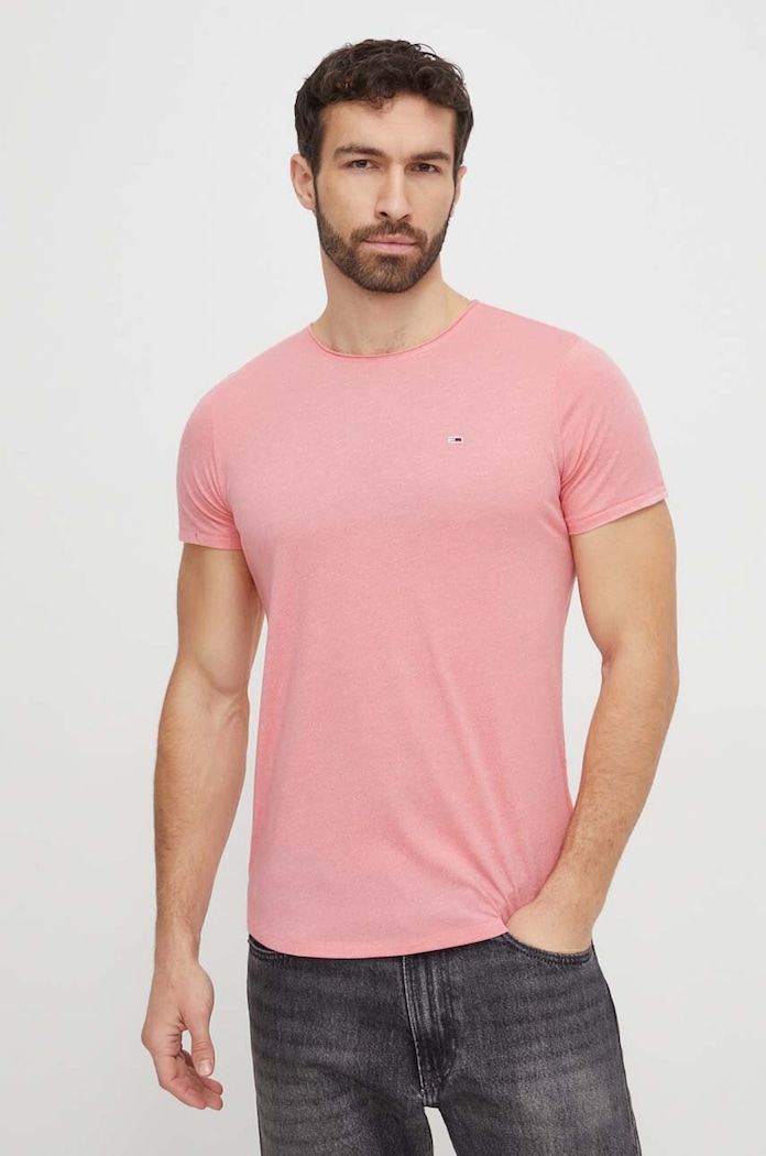 Tommy Jeans T-shirt różowy DM0DM09586