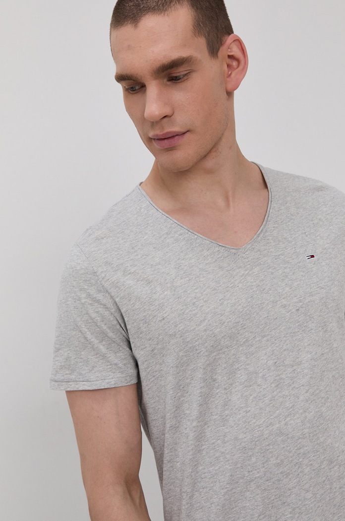 Tommy Jeans tricou DM0DM09587 gri