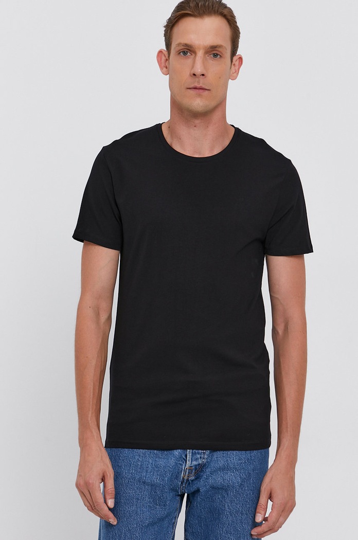 Oblečení Tričko Selected Homme 16076191 černá