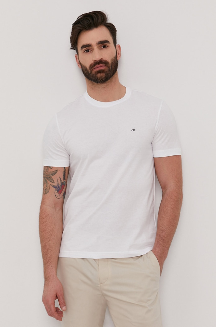 Tričko Calvin Klein hladký bílá K10K104061.NOS