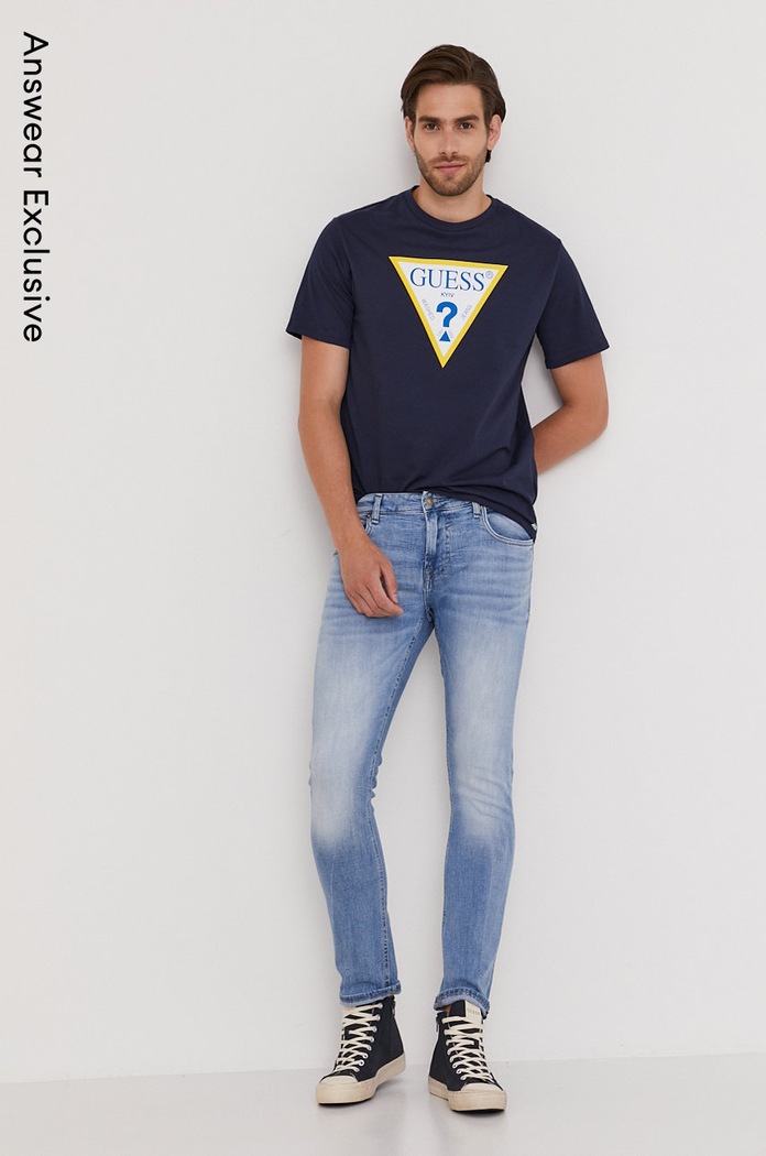 Tričko Guess potlač tmavomodrá M1GI62.I3Z11