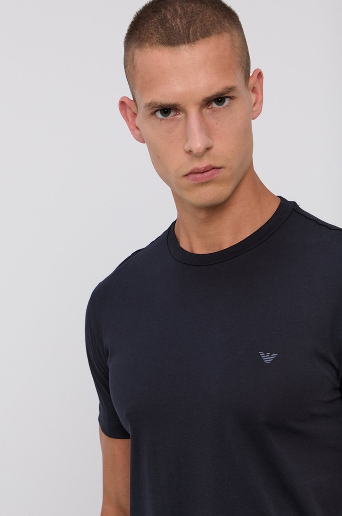 Bavlnené tričko Emporio Armani tmavomodrá 8N1D68.1JPZZ