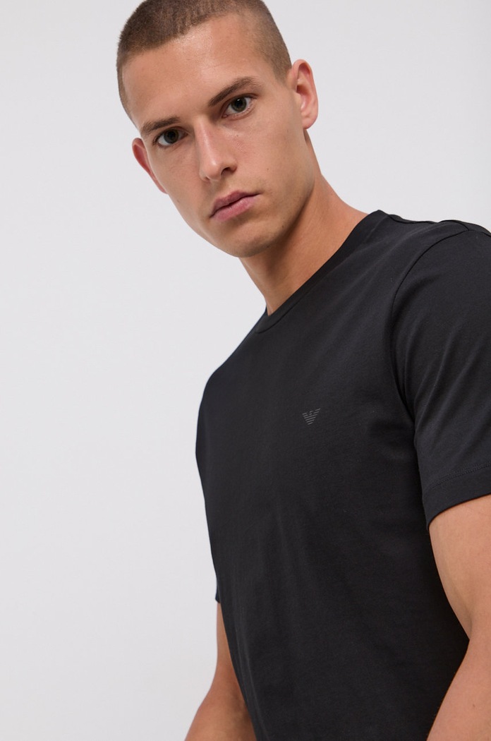 Emporio Armani tricou din bumbac negru 8N1D68.1JPZZ