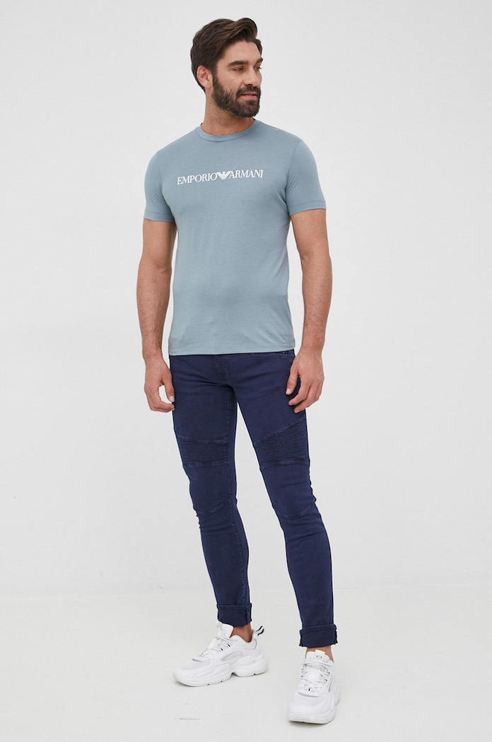 Emporio Armani t-shirt bawełniany 8N1TN5.1JPZZ zielony AA00