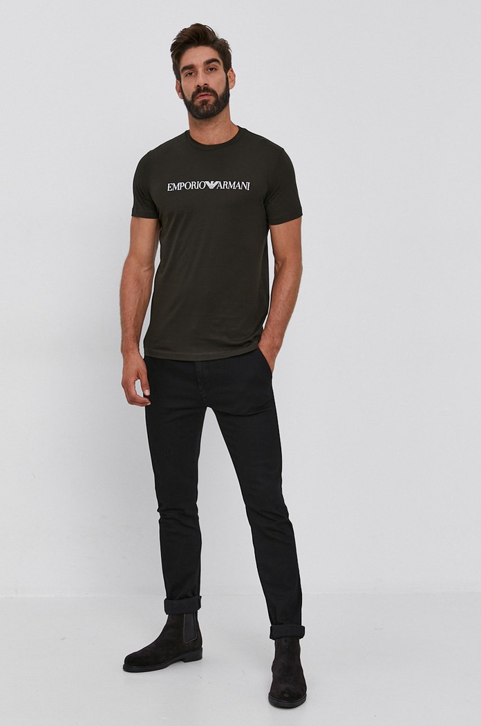 Emporio Armani t-shirt bawełniany 8N1TN5.1JPZZ zielony AA00