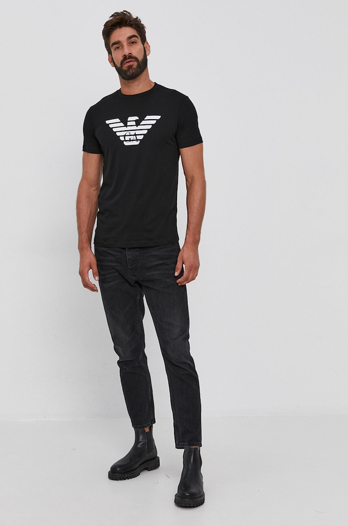 Bavlnené tričko Emporio Armani 8N1TN5.1JPZZ čierna AA00