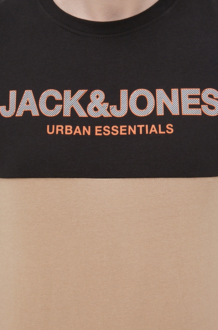 Pamučna majica Jack & Jones 12190452.Crockery bež