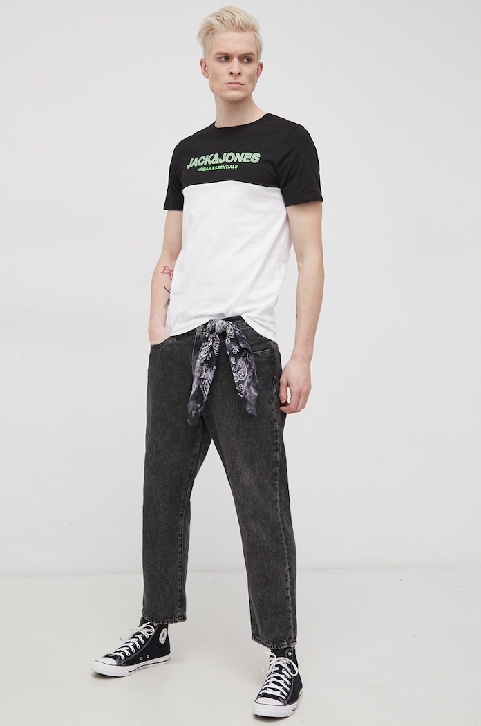 Jack & Jones T-shirt bawełniany 12190452.Black czarny AA00