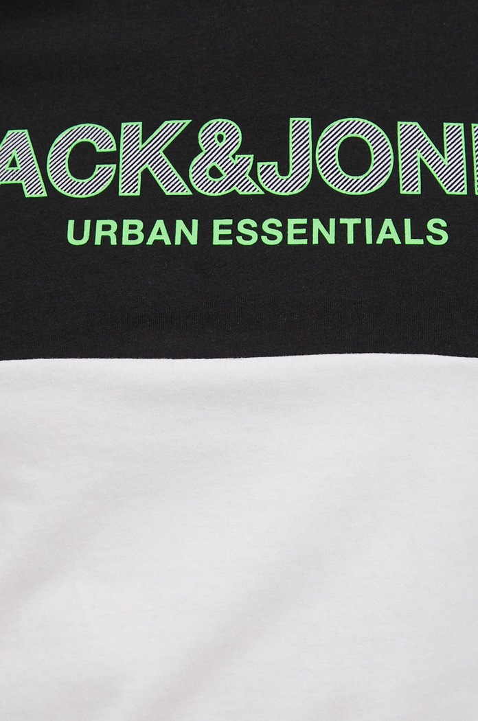 T-shirt bawełniany Jack & Jones czarny 12190452.Black