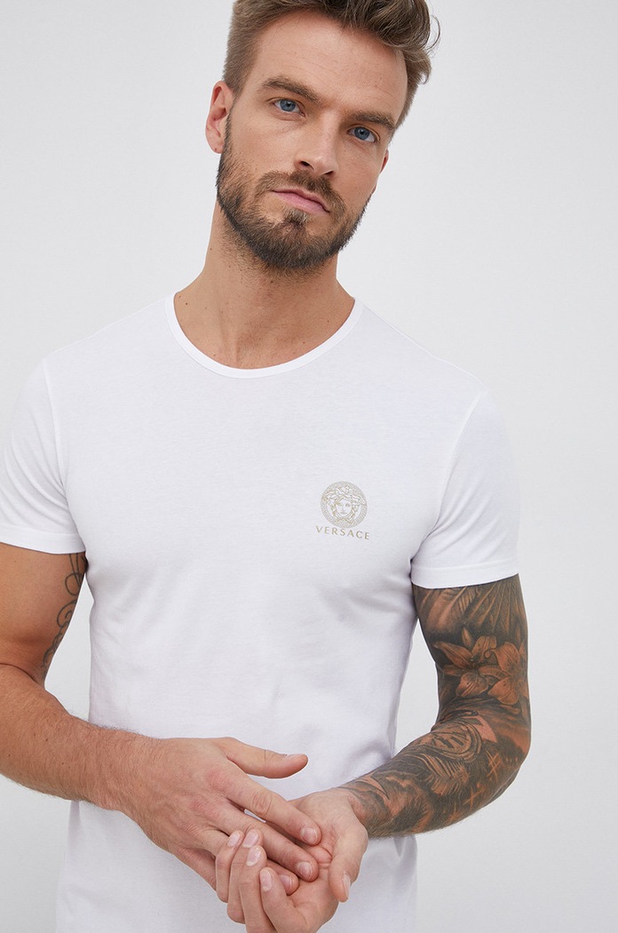 Tričko Versace (2-pack) hladký bílá AU10193.NOS