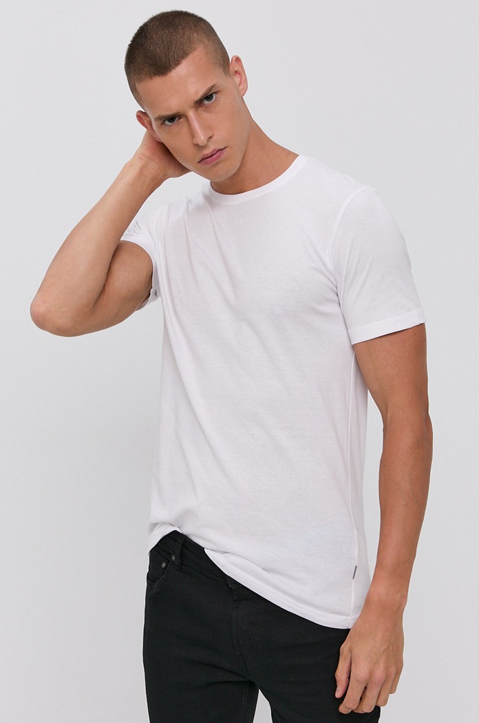!SOLID Tricou din bumbac uni alb 21103651.790001