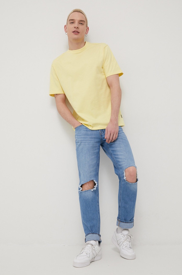 Only & Sons t-shirt bawełniany bawełna żółty 22022532.Custard