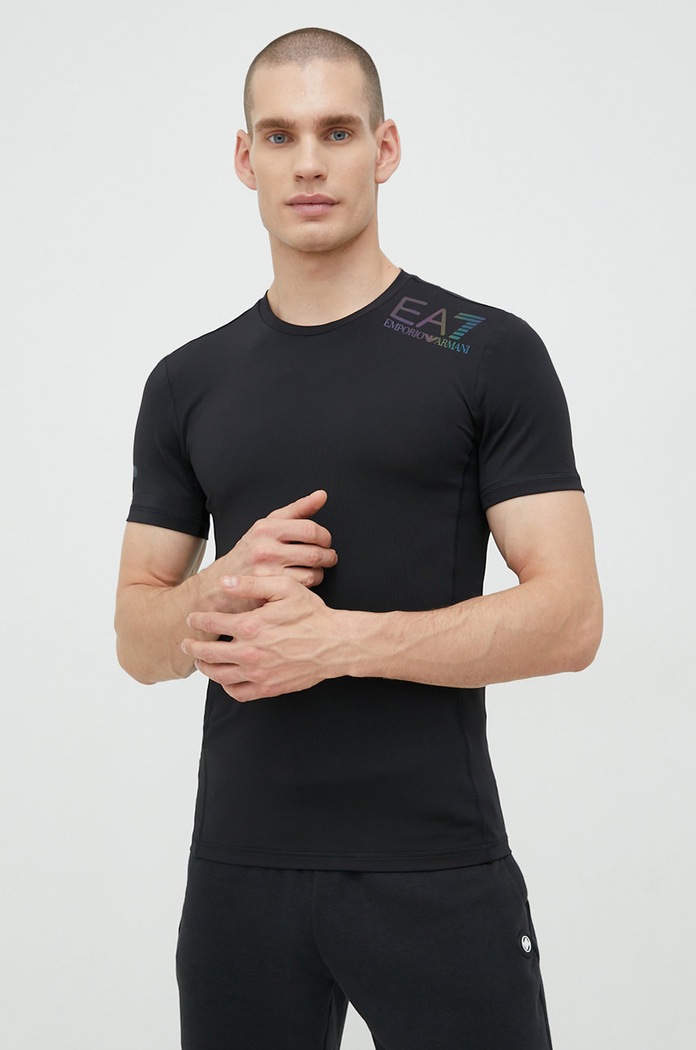 EA7 Emporio Armani t-shirt Training 8NPT12.PJ3UZ.NOS z elastanem czarny 8NPT12.PJ3UZ.NOS