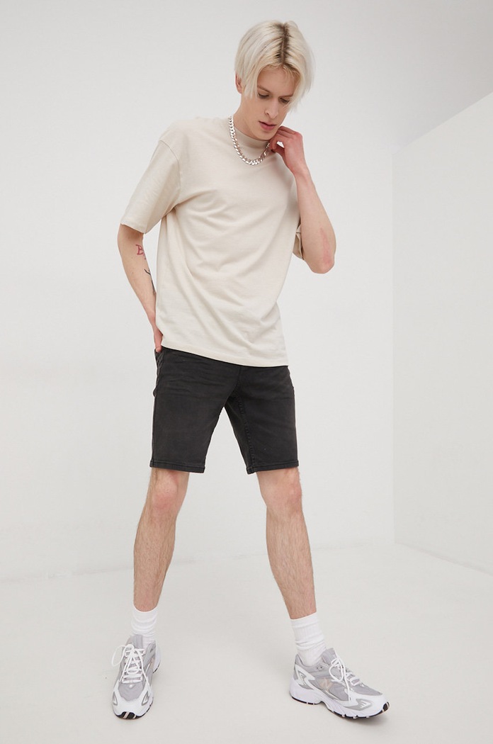 Jack & Jones t-shirt bawełniany 12185628.Moonbeam beżowy AA00