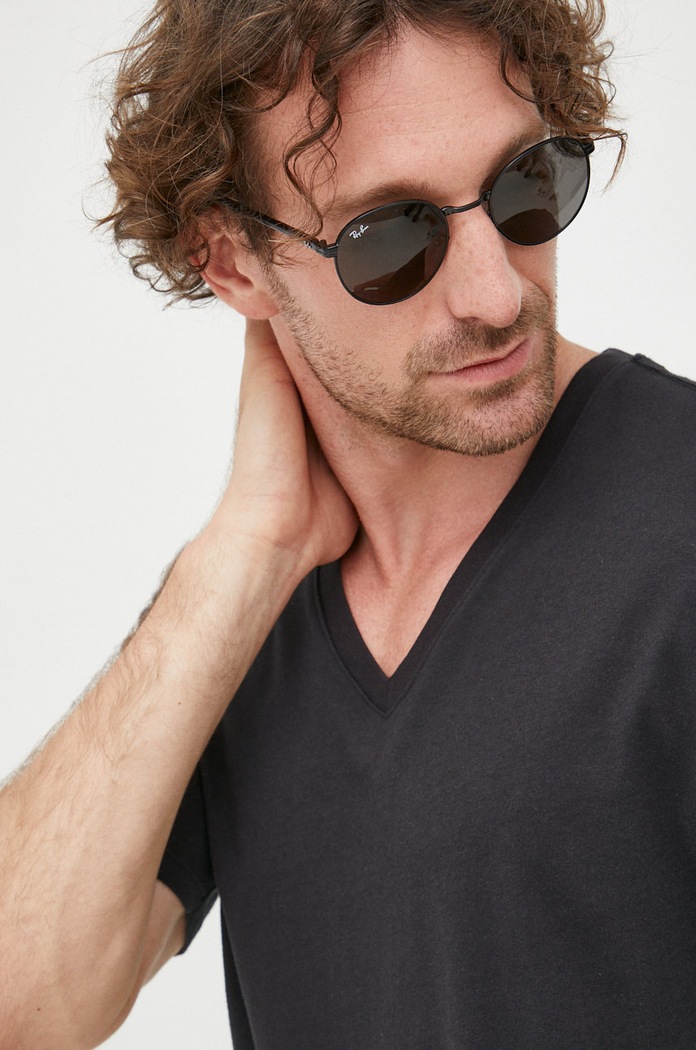 Βαμβακερό μπλουζάκι Michael Kors μαύρο BR2V001023