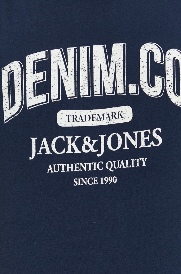 Bavlněné tričko Jack & Jones námořnická modř 12210949.NavyBlazer