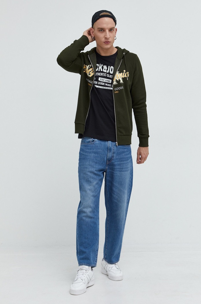 Jack & Jones t-shirt bawełniany 12210949.Black czarny AA00