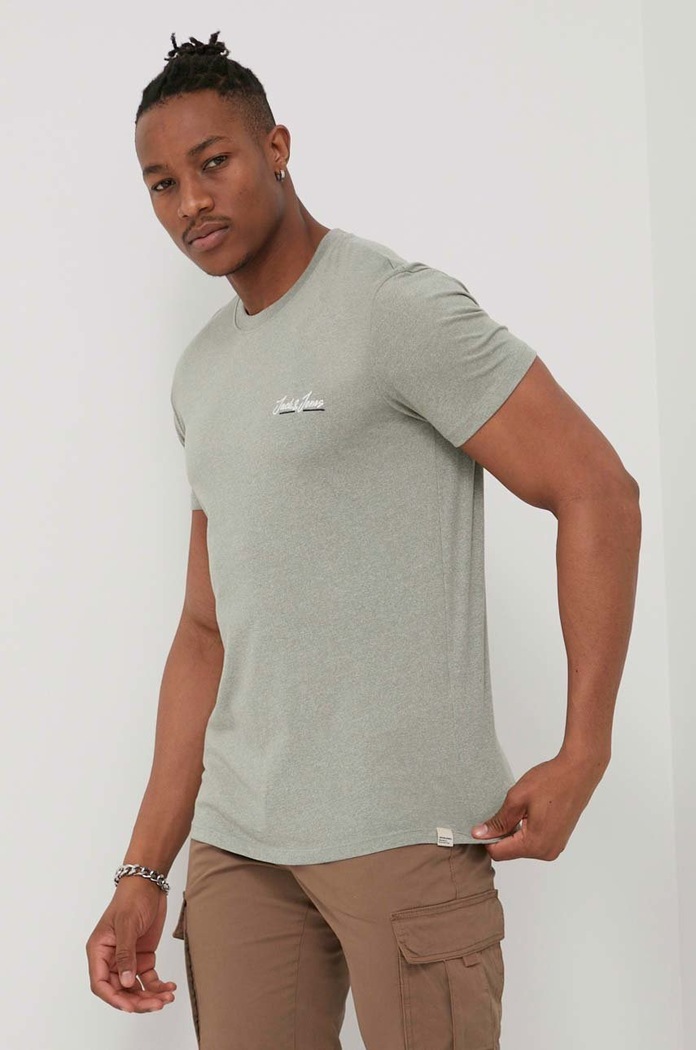 Jack & Jones t-shirt zielony 12186758.OilGreen