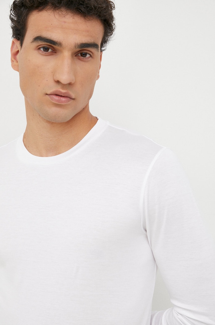 Tričko s dlouhým rukávem Emporio Armani slim bílá 8N1TE9.1JUVZ.NOS