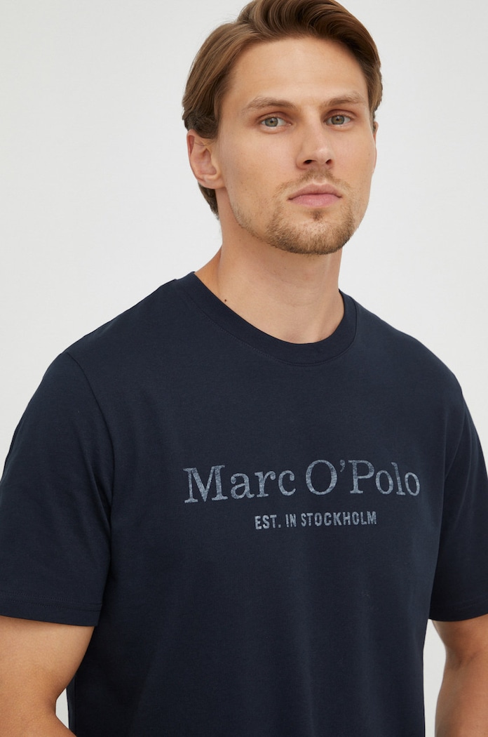 Βαμβακερό μπλουζάκι Marc O'Polo σκούρο μπλε 5000009406
