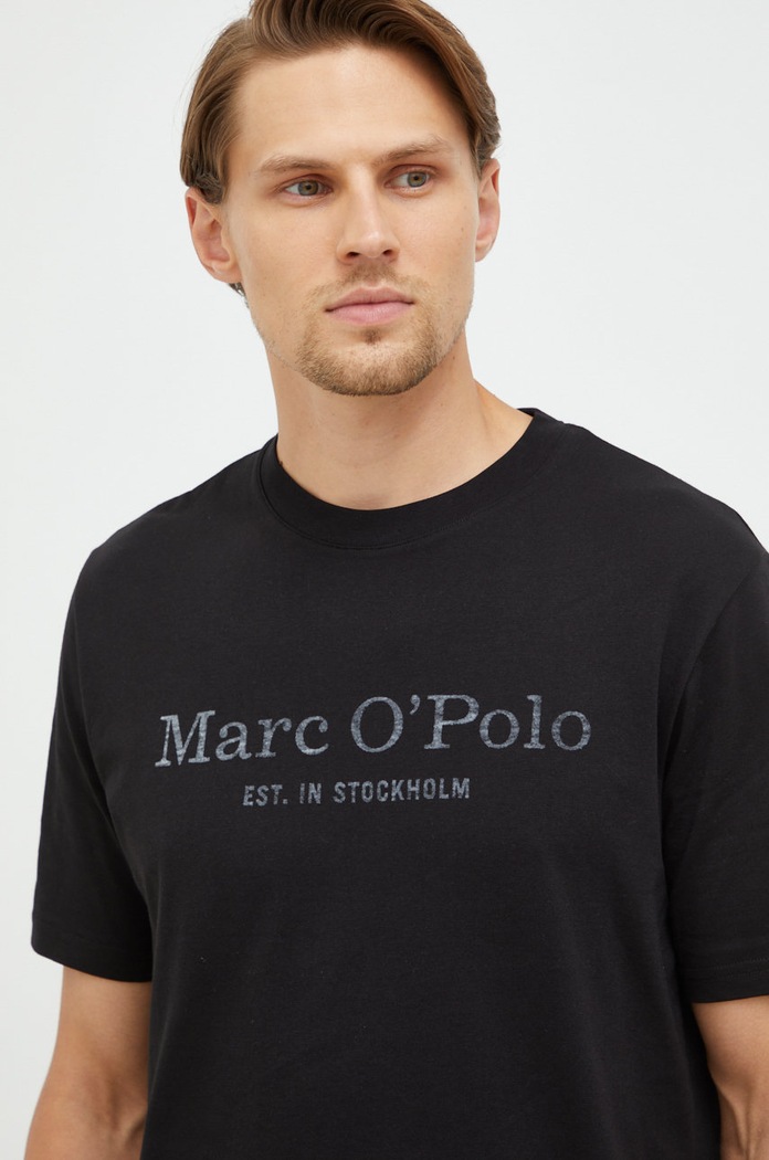 Bavlněné tričko Marc O'Polo černá 5000009406