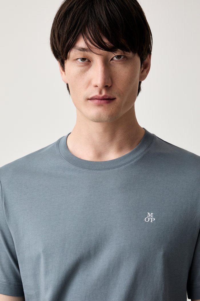 Marc O'Polo T-shirt basic męski bawełniany niebieski 5000009405
