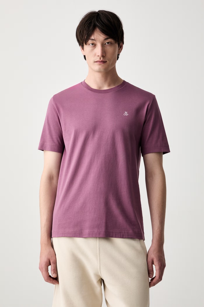Marc O'Polo T-shirt basic męski bawełniany różowy 5000009405