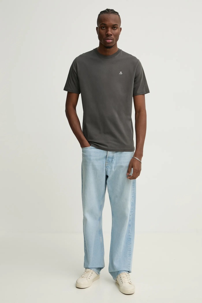Marc O'Polo T-shirt basic męski bawełniany 5000009405 szary AA00