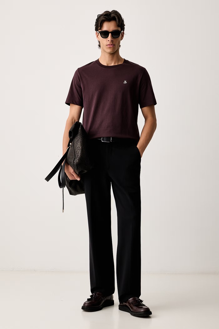 Marc O'Polo basic tričko pánské bavlněné 5000009405 burgundské AA00