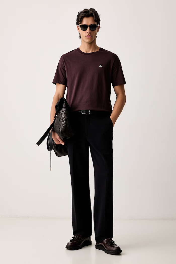 Marc O'Polo basic tričko pánské bavlněné 5000009405 burgundské AA00