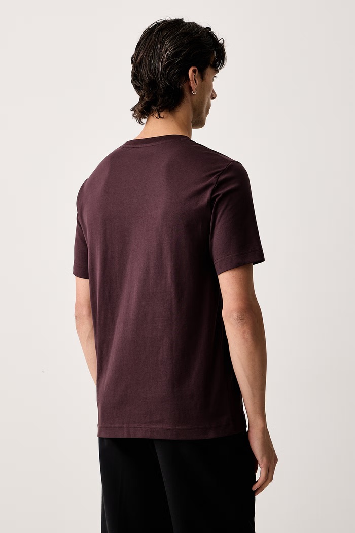 Oblečení Marc O'Polo basic tričko pánské bavlněné 5000009405 burgundské