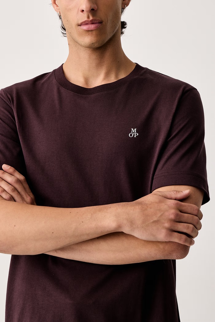 Marc O'Polo basic tričko pánské bavlněné burgundské 5000009405