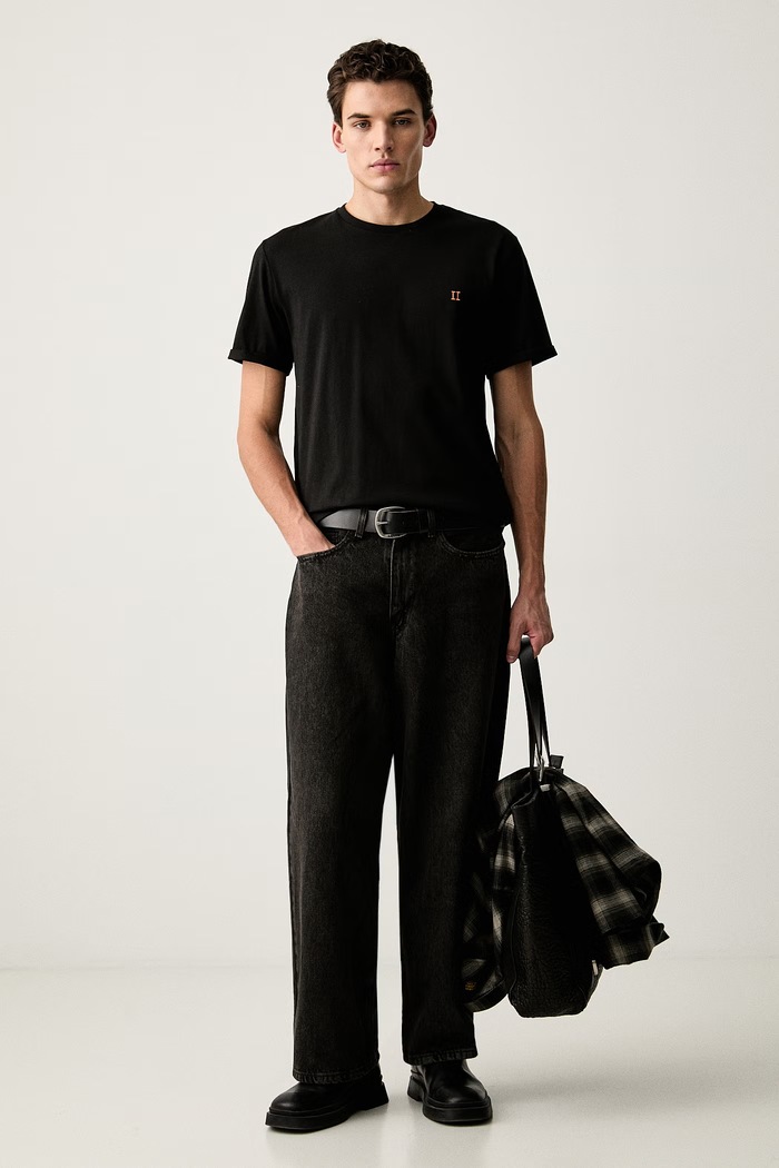 Les Deux t-shirt bawełniany Norregaard LDM101008 czarny AA00