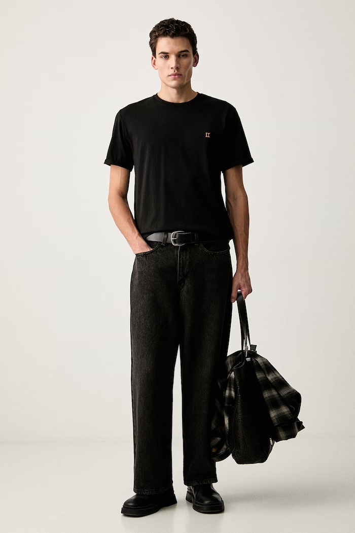 Les Deux t-shirt bawełniany Norregaard LDM101008 czarny AA00