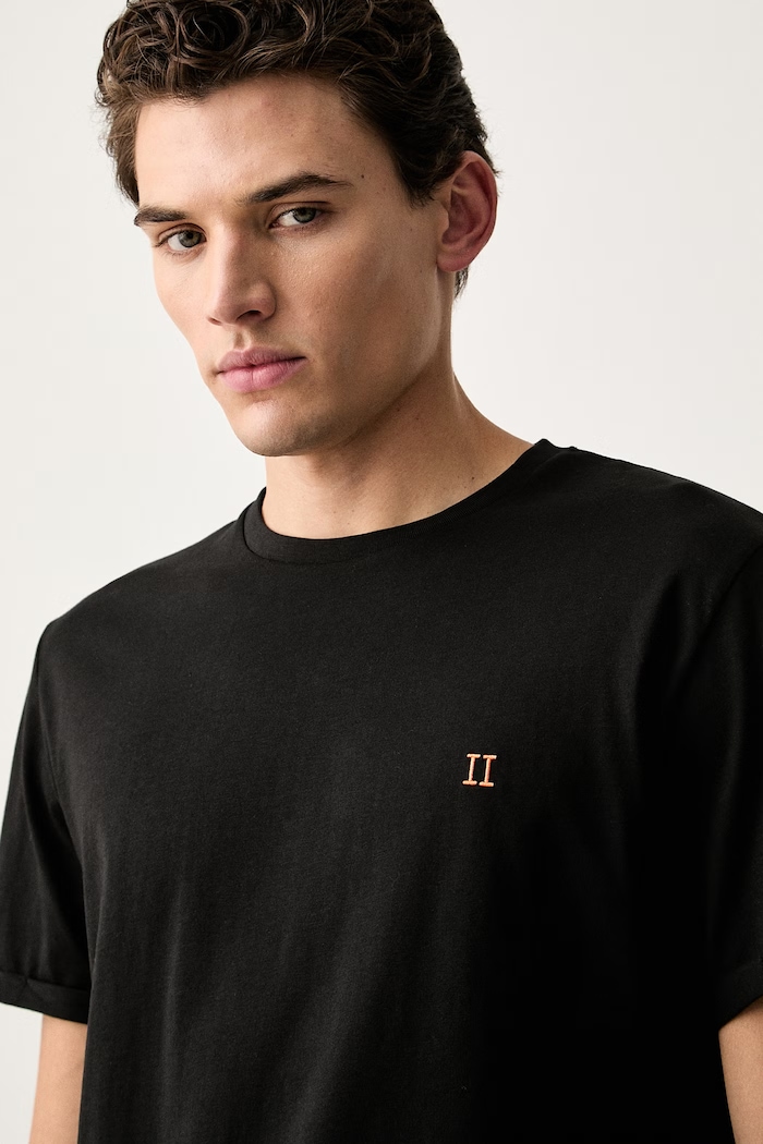 Les Deux t-shirt bawełniany Norregaard czarny LDM101008
