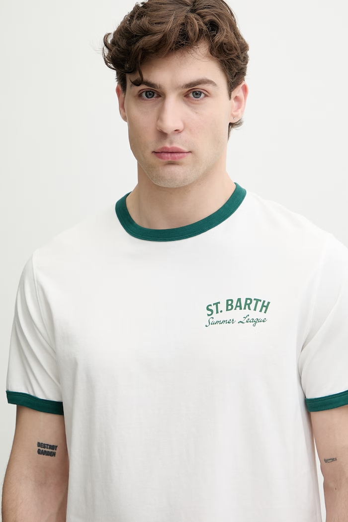 MC2 Saint Barth T-shirt męski bawełniany biały DENA002